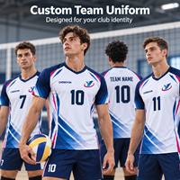 Maillot de volley-ball personnalisé pour hommes, manches courtes, sublimé, uniforme d'équipe, club et école, OEM