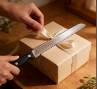 Couteau à pain en acier inoxydable de haute qualité, bord dentelé, léger, tranchant, durable, outil de cuisine indispensable pour couper le pain et les gâteaux
