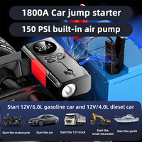 Démarreur portable 6-en-1 : Booster de batterie de voiture, chargeur Power Bank, batterie au lithium, gonfleur de pneus, lampe, rapide 2000A