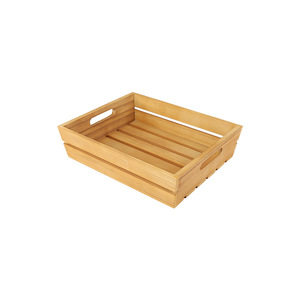 Panier de rangement en bois Longneng rectangulaire avec poignées, style rustique, pour l'affichage et l'organisation - Product Image 2