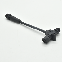 Câble en T mâle noir NMEA2000, câble M12 5 broches, code A, connecteur NMEA2000