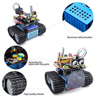 Kit de Robot Tanque Educativo STEM Keyestudio V3.0, Kit de Robótica de Programación STEM, Robot Tanque Inteligente para Arduino