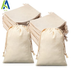 Sacs à dos promotionnels personnalisés en toile de coton bio <span class=keywords><strong>Aite</strong></span> avec cordon de serrage, tailles 9x10, 10x15, 15x20, 40x50, avec impression - Product Image 2