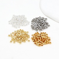 Perle de positionnement plaquée or 14K, finition aplatie en cuivre pur plaqué or véritable 18K, pour bracelet perlé fait main DIY