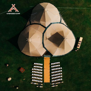 Kawagebo Camping Maßgefertigtes Dreifach Verbundenes 450G Baumwoll-Luxus-Glamping-Tipi-Zelt für Campingplätze - Product Image 2