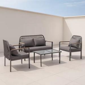 <span class=keywords><strong>Set</strong></span> Divano <span class=keywords><strong>da</strong></span> Esterno in Rattan 4 Pezzi con Cuscini Impermeabili per Tutte le Stagioni - Product Image 5