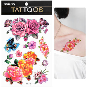 Pegatinas de tatuajes temporales de <span class=keywords><strong>manga</strong></span> de medio brazo grande, arte corporal de animales salvajes de tigre de <span class=keywords><strong>flores</strong></span> para mujer hombre hermoso maquillaje Sexy - Product Image 1