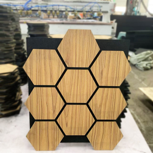 Pannelli Acustici Moderni HAORAN in Poliestere Eco-Friendly con Finitura in Legno Impiallacciato, Pannelli Fonoassorbenti per Scuole e Case - Product Image 6