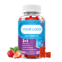 Gummies probiotiques quotidiennes 3-en-1 personnalisées par le fabricant, vitamine D, pour adultes, sans gluten, soutien digestif naturel, immunité
