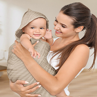 Serviette de bain en mousseline de coton 100% essentielle pour nouveau-né serviettes à capuche absorbantes douces pour les nourrissons et les tout-petits motif inspiré de la plage