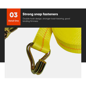 Élingues d'arrimage à cliquet super robustes de 15 pieds 4PK 1500 lb Résistance à la rupture - Product Image 4