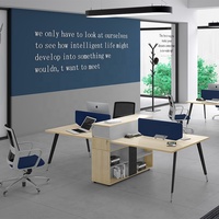 Cloisons de bureau Meubles Poste de travail Quatre personnes Bureau 2 personnes en forme de T Bureau et chaises avec séparateur