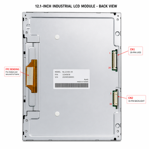 Pantalla LCD IPS XGA de 12.1 Pulgadas, 1024x768, 1000 Nits, LVDS, 20 Pines, Reemplazo 1:1 para Mitsubishi AA121XG, AUO G121XN, Tianma Industrial - Product Image 4
