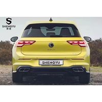 Les accessoires de voiture modifiés pour VW Golf 8 à R line comprennent un ensemble de pare-chocs avant arrière avec des jupes latérales de calandre diffuseur arrière