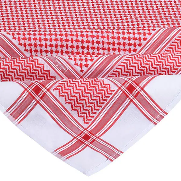 Foulard carré en coton arabe Shemagh Keffieh pour hommes, blanc, rouge, yémen, koweïtien, personnalisé