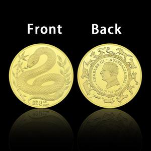 Koin Peringatan Tahun Ular Antik Logam Australia, Hadiah Tahun Baru, Produk Laris - Product Image 3