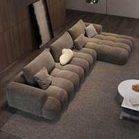 Canapé d'angle moderne minimaliste italien pour salon, cadre en bois, adapté aux hôtels et aux villas, ensemble de canapés en tissu confortable