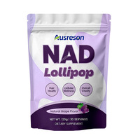 Ausreson OEM Nad Trans-resveratrol Plus Candy Price Skincare Products Whitening Supplement Vegan Nad+ Lollipop for Adults