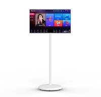 Tv Smart layar sentuh 32 inci, Tablet Pc elektronik besar dengan Monitor roda portabel Tv Android dengan kamera