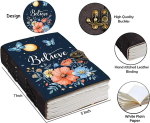 Diario de Cuero con Impresión UV, Mandala, Chakra, Yoga, Cuaderno Espiritual, Estilo Boho, Diario de Meditación y Mindfulness - Product Image 2