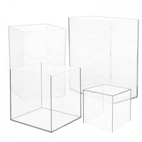 Boîte de présentation en plexiglas acrylique transparente personnalisée à 5 faces, boîte de présentation transparente