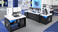 Vitrine de magasin de téléphonie mobile sur mesure, présentoir de vente au détail, comptoir éclairé par LED