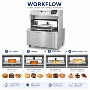 Machine de découpe horizontale automatique professionnelle pour pain et gâteaux, avec diviseur de pâtisserie/tarte/couche/gâteau et base de découpe - Product Image 5