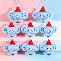 Porte-clés broche pendentif en peluche éléphant super mignon de dessin animé pour sac