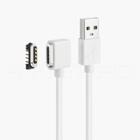 Cable de Carga Magnético en Ángulo Recto HYTEPRO M501W de 4 Pines, Cable USB A Macho de 3A y 1M de TPE, RoHS para Equipos IoT Portátiles Compactos