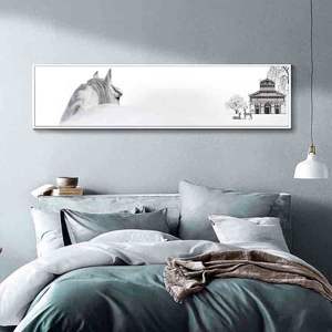 <span class=keywords><strong>Peinture</strong></span> murale tête <span class=keywords><strong>de</strong></span> <span class=keywords><strong>cheval</strong></span>, décoration nordique <span class=keywords><strong>de</strong></span> chevet, <span class=keywords><strong>moderne</strong></span> minimaliste, Version horizontale, <span class=keywords><strong>peinture</strong></span> murale, paysage d'ambiance - Product Image 3