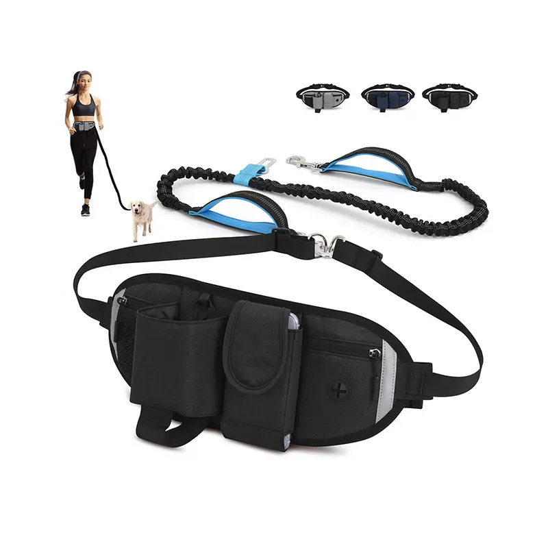 Bolsa de cintura multifuncional para esportes ao ar livre por atacado, pochete reflexiva para passear com coleira para cachorro