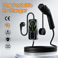 Nouvelle station de recharge pour voiture électrique AC 32A Type 2, rapide, portable, IP54, contrôle par application, 7kW, 200-220V, cordon de 5 m, couleur personnalisable, garantie 3 ans