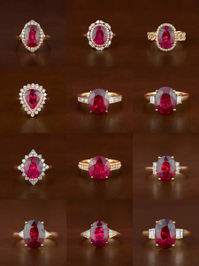 Tùy Chỉnh Phòng Thí Nghiệm Tạo Ra Đá Quý Vòng Ngọc Lục Bảo Hoàng Gia Hình Bầu Dục Lê Cắt Đá Quý Engagement <span class=keywords><strong>Ring</strong></span> Cho Phụ Nữ - Product Image 5