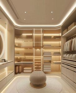 Diseño moderno, armario personalizado, organizador de muebles de dormitorio, armario abierto de vidrio, armario, vestidor con Isla - Product Image 1