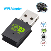 Certificado CE RoHs 300 Mbps Controlador Receptor gratuito Señal de red inalámbrica Mini antena WiFi USB Dongle para computadora Pc