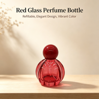 Flacons de parfum en verre colorés en forme de citrouille de 50 ml, flacons vaporisateurs de parfum vides rechargeables avec bouchon rond