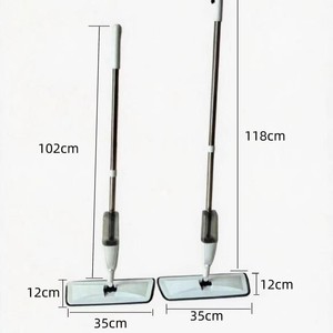 Tête de balai serpillère plate en microfibre tendance, vente chaude, avec manche en acier inoxydable, pour nettoyage des sols domestiques, balai pulvérisateur avec réservoir d'eau - Product Image 2