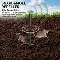 Saijzek Anti-serpents à ultrasons à énergie solaire, anti-rongeurs, anti-tailles, anti-marmottes pour pelouse extérieure, ferme