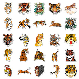 Autocollants HOYO Tiger, 50 pièces/paquet, autocollants décoratifs Tigre Royal Bengal Rayé pour Ordinateurs Portables, Vélos, Téléphones - Product Image 6