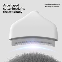 Brosse peigne ABS pour animaux de compagnie avec tête de coupe incurvée, conception flottante à bouton unique pour l'élimination efficace des poils de chat et de chien, toilettage