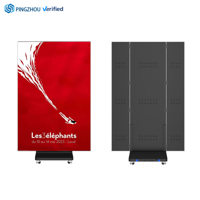 Indoor Double-sided Three-panel LED Three-fold LED Advertising Digital Poster Display Screen P2.5 P1.5 GOB Poster LED Screen