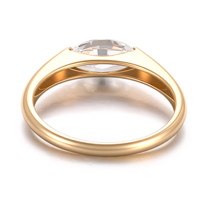 Bague minimaliste en or 18 carats véritable, 0,9 carat, coupe Marquise Ice Flower, bague en diamant de laboratoire, bagues de fiançailles et de mariage pour femmes - Product Image 3