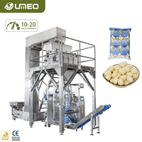 Machine d'emballage automatique multi-têtes pour granulés, 10-20 sacs/min, ensacheuse de gros sacs pour gousses d'ail, noix, granulés avec convoyeur