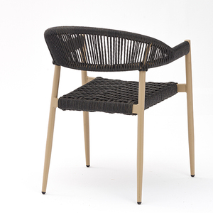 Silla de Jardín Apilable, Moderna, de <span class=keywords><strong>Aluminio</strong></span>, Resistente a los Rayos UV y al Agua, Ecológica, con Reposabrazos, para <span class=keywords><strong>Cocina</strong></span>, Villa, Patio, Balcón - Product Image 4