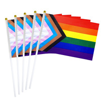 Vente en gros de mini drapeaux en polyester à main personnalisés