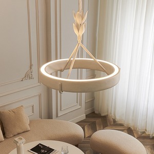 Lámpara de Techo Redonda de Estilo Francés, Luz LED E27 de una Sola Cabeza, Lámpara de Techo para el Hogar, Lujo Retro Nórdico Moderno Minimalista - Product Image 2