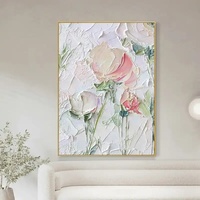 Peinture à l'huile florale impressionniste personnalisée peinte à la main sur toile, fleurs modernes dans un vase, décoration murale