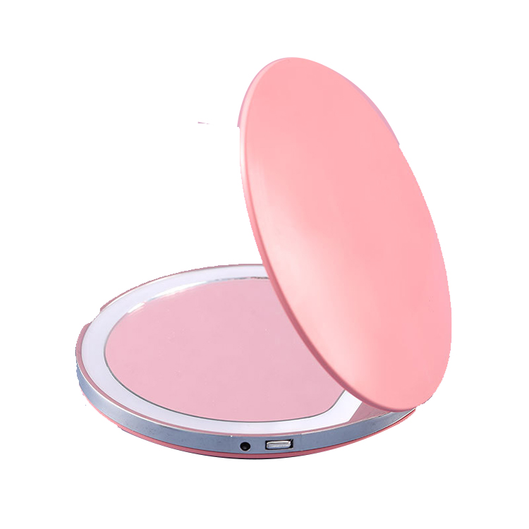 Cosmetic Folding Portable mirror with LED Lights 3x magnified makeup mirror