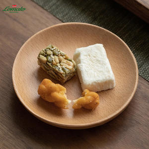 Serving trays Set Dessert Dishes Kitchen Tableware Walnut Beech Wood Salad Plate Set <b>Wooden</b> Salad <b>Bowls</b> - Product Image 6