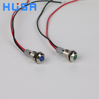 HUSA 8mm 10mm Gewölbte 12-Volt IP67 Wasserdichte Metall-Kontrollleuchte Edelstahl 24V Mini-LED-Signallampe